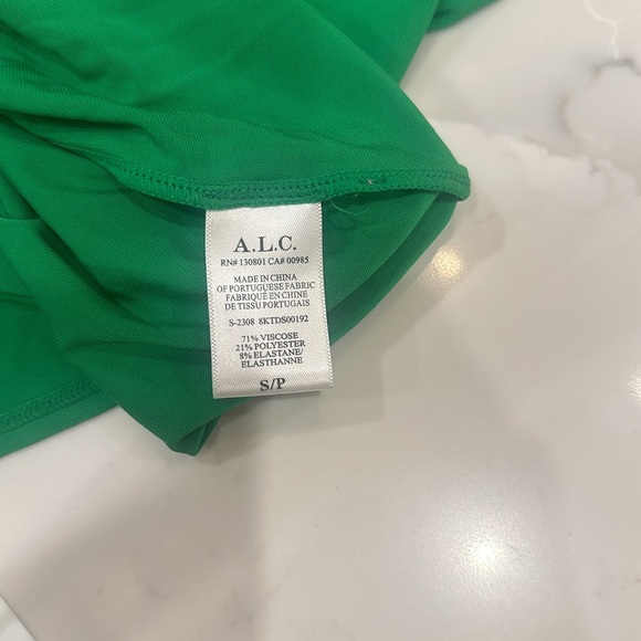 A.L.C. Adeline Ruched Jersey Dress long sleeve - Sz Small NWT - Green - Picture 10 of 10